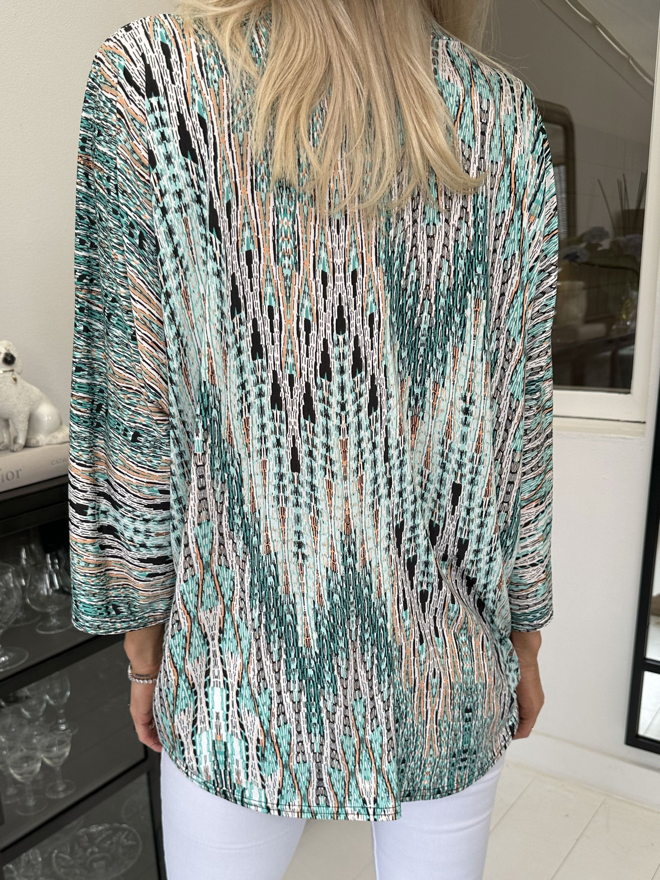 Celia Stripe - Sød tunika i elastisk stof med lynlås